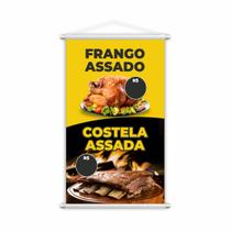 Banner Frango Assado e Costela Assada Restaurante 60x40cm