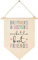 Banner FYSIA Brothers and Sisters em tela 39x28 cm bege
