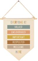 Banner FYSIA Canvas para decoração de sala de aula 39x28 cm bege