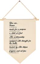 Banner FYSIA para Baby Shower Cristiana en Lienzo Beige 39x28 cm