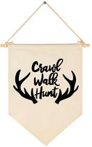 Banner GEANHIL Crawl Walk Hunt Tela de algodão 40x28 cm