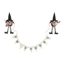 Banner Gnomo de Halloween Assustador em Lã Feltrada 58 cm