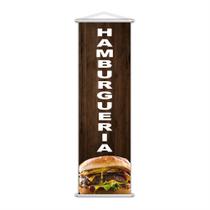 Banner Hamburgueria Lancheria Lanche Serviço Lona 100x30cm