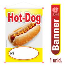 Banner Hot Dog modelo 01 - Carrinho de Hot Dog - Lanchonete - 2 Tamanhos 40cm x 60cm e 60cm x 90cm