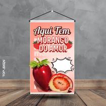 Banner Impressão Digital AQUI TEM MORANGO DO AMOR Banner Impressão Digital AQUI TEM MORANGO DO AMOR