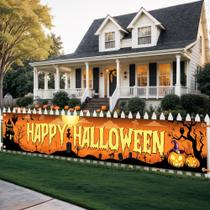 Banner Katchon Happy Halloween 120x20cm laranja e preto