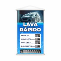 Banner Lava Rápido Automóvel Carro Contato 80x50cm