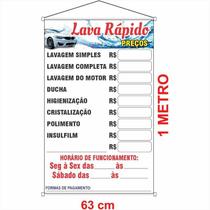 Banner Lava Rápido Tabela De Preços 100X65Cm