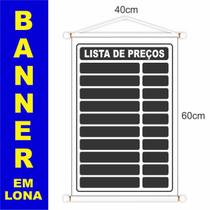 Banner Lista de Preços 60x40cm Lona Com Bastão E Cordinha - StarColor