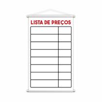 Banner Lista de Preços Tabela Serviço Vendas Lona 80x50cm - PlimShop