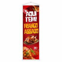 Banner Lona Aqui Tem Frango Assado Açougue Mercearia Fachada Propaganda Divulgação Venda Comércio 100x30 Impressão Alta Qualidade Resolução Premium