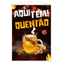 Banner Lona Aqui Tem Quentão Festa Junina e Inverno 60x40 Banner Lona Aqui Tem Quentão Festa Junina e Inverno 60x40