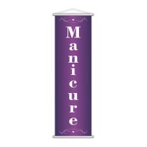 Banner Manicure Salão De Beleza Serviço Lona Roxo 100x30cm - PlimShop