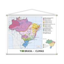 Banner Mapa Escolar Climas Brasileiros Geografia 100X80Cm - Plimshop