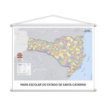 Banner Mapa Escolar Do Estado De Santa Catarina 100X80Cm