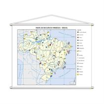 Banner Mapa Escolar Recursos Minerais Geografia 100X80Cm