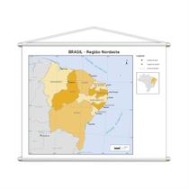Banner Mapa Escolar Região Nordeste Geografia 100x80cm - PlimShop