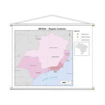 Banner Mapa Escolar Região Sudeste Geografia 100X80Cm