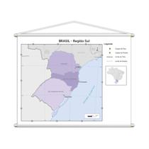Banner Mapa Escolar Região Sul Geografia 100X80Cm