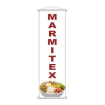 Banner Marmitex Restaurante Comida Serviço Branco 100x30cm
