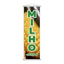 Banner Milho Cozido Verde Amarelo Espiga Lona 100x30cm - PlimShop