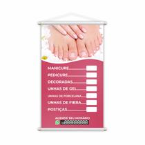Banner Nail Design Manicure e Pedicure Contato 60x40cm Banner Nail Design Manicure e Pedicure Contato 60x40cm