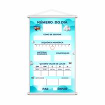 Banner Número do Dia Matemática Pedagógico Escolar 80x50cm