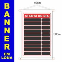 Banner Oferta do Dia 60x40cm Lona Com Bastão E Cordinha