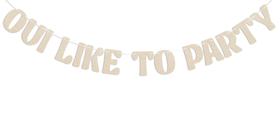 Banner: Oui Like to Party, despedida de solteira francesa, champanhe, dourado Banner: Oui Like to Party, despedida de solteira francesa, champanhe, dourado