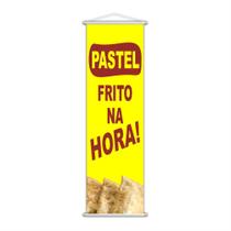 Banner Pastel Frito Banca Comida Serviço Amarelo 100X30Cm