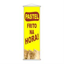 Banner Pastel Frito Banca Comida Serviço Amarelo 100x30cm Banner Pastel Frito Banca Comida Serviço Amarelo 100x30cm