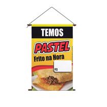 Banner Pastel Frito Na Hora 50x100cm Impermeável Durável para Comércio
