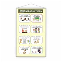 Banner Pedagógico Escolar Combinados da Turma 120x65cm Banner Pedagógico Escolar Combinados da Turma 120x65cm