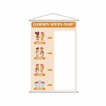 Banner Pedagógico Escolar Quantos Somos Hoje 80x50cm Banner Pedagógico Escolar Quantos Somos Hoje 80x50cm