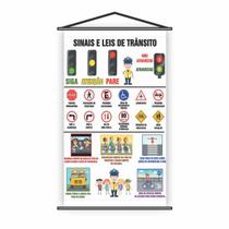Banner Pedagógico Escolar Sinais e Leis de Trânsito 80x50cm