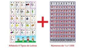 Banner Pedagógico Kit 2 und - Alfabeto 4 Tipos de Letras + Números de 0 a 1.000 - 50x80cm - Andorinha Comunicação Visual