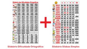 Banner Pedagógico Kit 2 und - Silabário Dificuldade Ortográfica + Sílabas Simples - 50x80cm - Andorinha Comunicação Visual