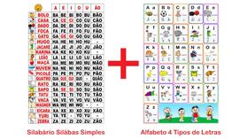 Banner Pedagógico Kit 2 und - Silabário Sílabas Simples + Alfabeto 4 tipos de letras - 50x80cm - Andorinha Comunicação Visual