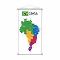 Banner Pedagógico Mapa Estados e Capitais do Brasil 80x50cm