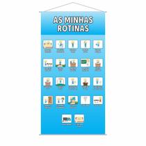 Banner Pedagógico Minhas Rotinas para Menino 80x50cm