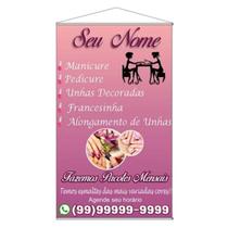 Banner Personalizado Completo Manicure E Pedicure 100x60 Cm - Adesivos_Inove