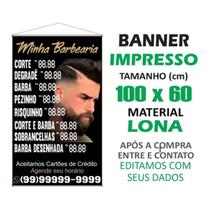 Banner Personalizado Preço Customizável Barbearia 100 X 60cm
