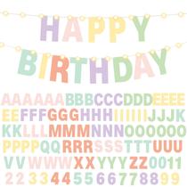 Banner personalizável TaoBary, 112 peças de carta DIY com glitter Banner personalizável TaoBary, 112 peças de carta DIY com glitter