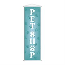 Banner Pet Shop Veterinário Animais Serviço Lona 100X30Cm