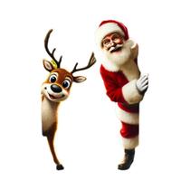 Banner Plano 2D De Papai Noel Feliz Natal E Feliz Ano Novo Em Tecido Para Decoração De Porta De