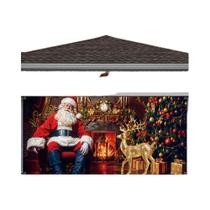 Banner Plano 2D Temático De Natal Com Papai Noel, Boneco De Neve E Rena Para Decoração De Porta De Banner Plano 2D Temático De Natal Com Papai Noel, Boneco De Neve E Rena Para Decoração De Porta De