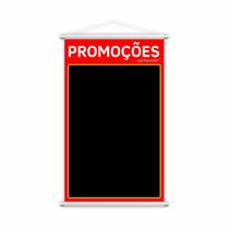 Banner Promoções Fundo Preto Preço Lona 60X40Cm