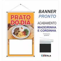 Banner pronto Almoço/Cardápio do Dia BA 318 medida 45x70 cm arte pronta