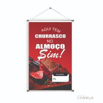 Banner pronto Almoço com churrasco BA 527 medida 45x70 cm arte Pronta