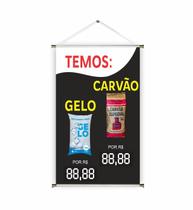 Banner pronto Carvão e Gelo BA 084 medida 45x70 cm arte pronta